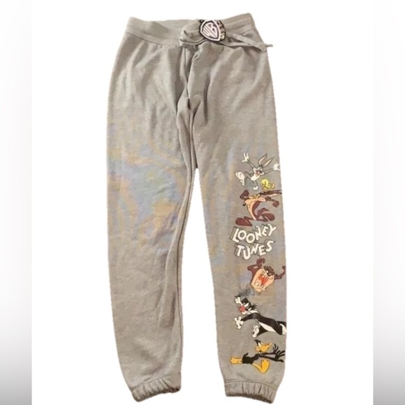 Looney Tunes Jogger Pants Gray Small New - Picture 1 of 9
